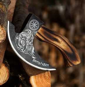 Cuchillo para Pizza de Acero con Alto Contenido de Carbono Hecho a Mano, Mango de Madera, Funda de Cuero, Personalizable ODM/OEM, Garantía de 3 Años, Uso en la Cocina - Product Image 4