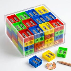 Paquete de 24 Sacapuntas Manuales de Doble Orificio: Sacapuntas Compactos de Colores Variados para la Escuela, Oficina y Niños - Product Image 1