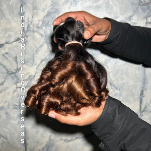 Extensions de cheveux humains indiens naturels, double trame, bouclés et volumineux, qualité supérieure, double tirage : modèle non permanent - Product Image 2