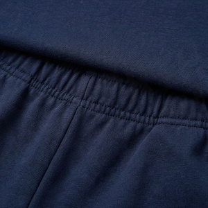 Women's 2 Piece <b>Knitted</b> Solid Navy Blue Crew Neck Short Sleeve T Shirt and Above Knee Shorts <b>Set</b> Casual Loose Fit Daily Wear - Product Image 5