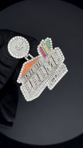 Joyería Hip Hop de lujo personalizada 925 Sterling Silver3D letra Iced Out Soild VVS Color Moissanite diamante colgante collar - Product Image 3