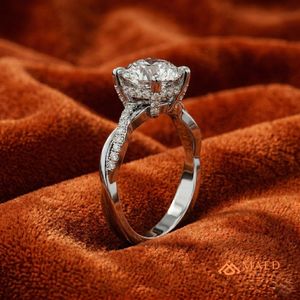 Anillo de Boda de Plata de Ley 925 con Moissanita Tallada, Joyería de Lujo para Novia, Promesa, Uso Diario, Regalo para Mujer, Estilo Clásico Brillante de EE. UU. - Product Image 2