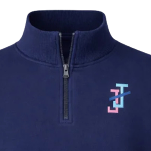 <b>Navy</b> Blue 1938 Quarter Zip Unisex Pullover Sweater Casual Knit Top Long Sleeve Fashion Streetwear Warm Apparel - Product Image 2
