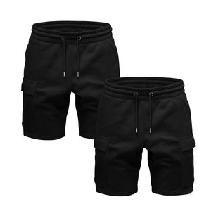 Shorts de sport pour hommes, surdimensionnés, 100% coton molletonné, style streetwear, respirants, séchage rapide, taille élastique, options de logo personnalisé - Product Image 2