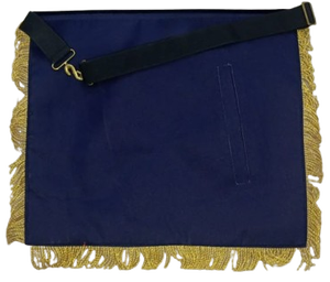 Tablier de Maître Maçonnique Ventoria Enterprises Brodé à la Main en Raxine Bleu Marine avec Broche de Sécurité en Fil Doré – Meilleure Vente - Product Image 4
