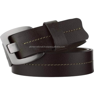 Ceinture en cuir véritable Vintage pour hommes, Logo personnalisé, ceinture décontractée en cuir pleine fleur, boucle ardillon de haute qualité - Product Image 4