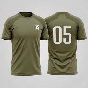 High Quality Men's Olive Green Blank Soccer Jersey Quick Dry Crew Neck Football Training Shirt - Product Image 2