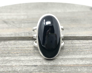 Natural <b>Black</b> Onyx Oval Cut Bezel Setting Classic 925 Sterling Silver Gemstone Wedding Anniversary Gift for Her - Product Image 1