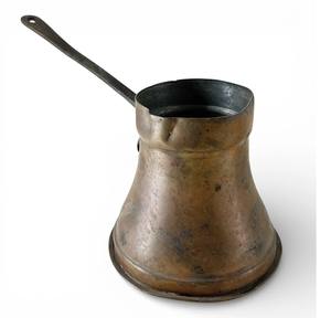 Cafetière turque, grecque, arabe en cuivre martelé et laiton, pour cuisinière, Cezve Ibrik Briki avec poignée en bois - Product Image 6