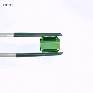 Tourmaline vert foncé de qualité 3A, octogonale, 3,44 ct, pierre précieuse de haute qualité, couleur intense, clarté transparente, pour collier et bague. - Product Image 1