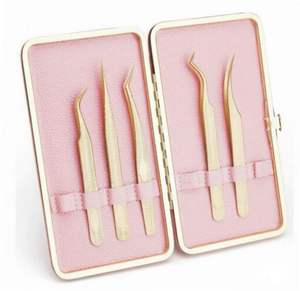 Pinzas para pestañas de acero inoxidable puntiagudas, de punta estrecha, para pestañas cortas y con efecto de volumen, modelo B - Product Image 5