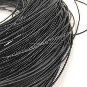 Cordón de cuero redondo negro Premium de 1,5mm 1mm 8mm cuero de vaca genuino para fabricación de joyas y bricolaje - Product Image 5