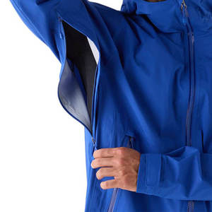 Premium Men's Hooded <b>Windbreaker</b> Long Jackets Solid <b>Black</b> Waterproof Fabric Elastic Cuffs Zipper Closure Windproof Long Coats - Product Image 6