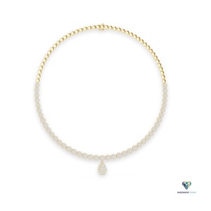 Collar con Colgante de Diamante Cultivado en Laboratorio, Corte Redondo, 7.88 Quilates, Oro Amarillo de 18K, Collar con Colgante de Lágrima para Bodas - Product Image 1