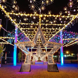 Toprex <span class=keywords><strong>2025</strong></span> New Arrival lễ hội 3D Điêu khắc <span class=keywords><strong>LED</strong></span> đường phố Sao Motif đường hầm Gallery đèn giáng sinh cho Halloween trang trí - Product Image 5