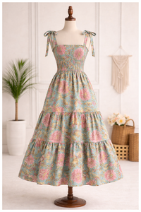 Tela de algodón estampada a mano Heritage Jaipur, estampado floral estético indio, textil estampado a mano para marcas de ropa de lujo para resorts. - Product Image 2