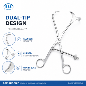 คีมจับผ่าตัดสแตนเลส BSZ SURGICO พร้อมกลไกปรับระดับ สำหรับการผ่าตัดทั่วไป เครื่องมือผ่าตัดแบบใช้มือ - Product Image 2