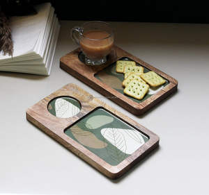 Bandeja de Servir de Madera Ecológica Hecha a Mano, Personalizada con Impresión, Apta para Lavavajillas y Microondas, para Uso en Restaurantes - Product Image 3