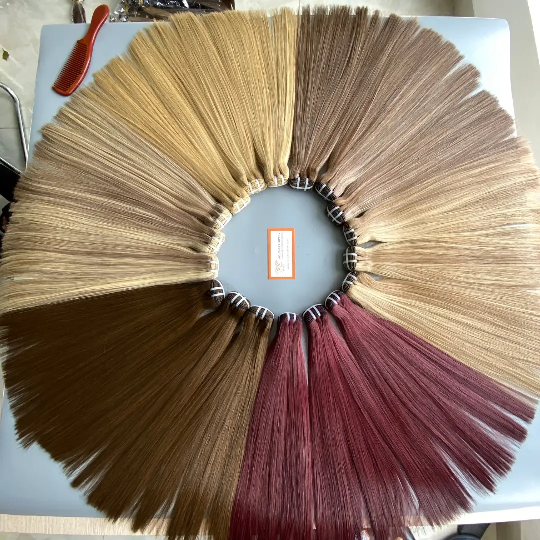 All Color Weft Human Hair Extensions Wholesale Large Stock Top Quality Virgin Hair 100% Raw Vietnam Hairs