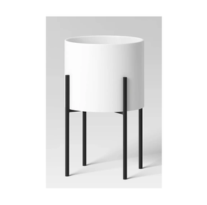 Soporte para Plantas de Metal Dorado con Diseño de Hojas y Maceta con Acabado Cepillado para Decoración Moderna de Interiores - Product Image 2