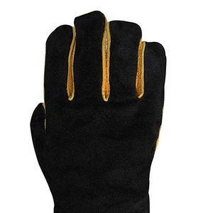 Gants de soudage en cuir de vachette pleine fleur robustes, résistants à la chaleur, avec manchette longue pour usage industriel - Product Image 5