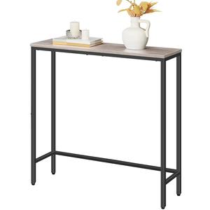 Mesa Consola Moderna de Hierro Negro con Almacenamiento y LED, Mueble Estrecho para Entrada, Diseño Duradero - Product Image 1