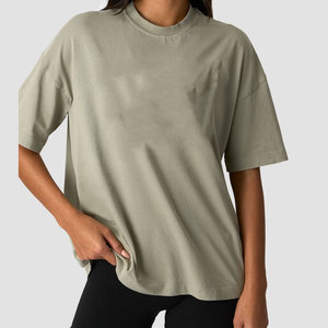 Fitness <b>Top</b> Moisture Wicking Plus Size Summer New Arrival Sportswear Athletic Down Shoulder Plus Size 100% Cotton Shirt - Product Image 1