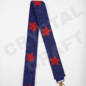 Blue White Game Day Beaded Handbag <b>Strap</b> Adjustable <b>Replacement</b> Shoulder Crossbody <b>Bag</b> <b>Strap</b> with Gold Clips for Embroidered - Product Image 4