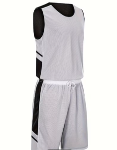 Blank Double Sided Mesh Basketball Jersey Reversible Basketball Jersey Sports Basketball Uniform Set - Product Image 4