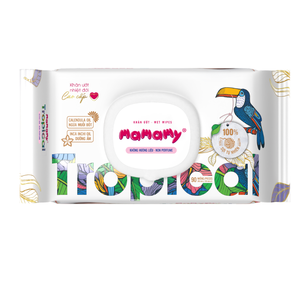Vente en gros de lingettes humides tropicales Mamamy, 90 pièces, lingettes pour bébés à base de plantes naturelles, lingettes douces non tissées, prix fabricant - Product Image 2