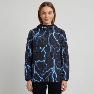 ROLEIN Unisex Eco-Friendly 100% Polyester <b>Fleece</b> <b>Thick</b> Bomber <b>Jacket</b> Zipper Closure Crew Neck Sublimation Print Winter Front - Product Image 3