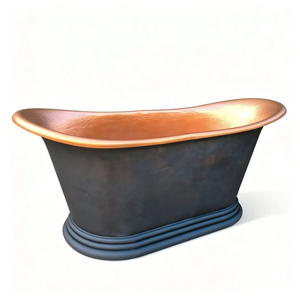Bañera de Cobre Independiente, Ecológica, con Acabado Plateado y Cobre, de Gran Tamaño, para Uso en Baños - Product Image 5