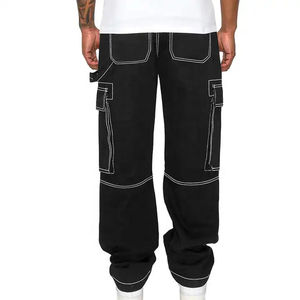 High Quality Custom Canvas Lightweight Breathable Cargo <b>Joggers</b> Multi Pocket Ripped <b>Slim</b> Fit Casual Wash Straight Trouser Baggy - Product Image 4