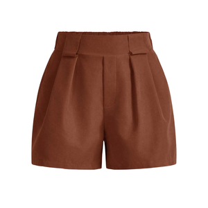 Shorts plissés décontractés taille haute pour femme avec boucles de ceinture et poches, respirants, séchage rapide, élégants pour l'été et le quotidien - Product Image 3