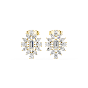 Elegant Design Shining Multi Cut Lab Grown Diamond <b>Stud</b> Earrings Crafted 14k Solid Yellow Gold Trendy GRA Certified Women's - Product Image 1
