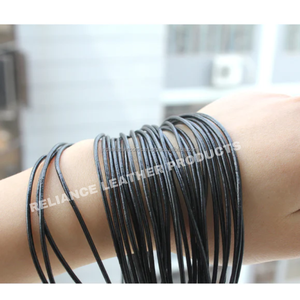 Cuero genuino redondo de 1,5mm para manualidades DIY, llaveros de pulsera hechos a mano en cualquier tamaño para su proyecto específico de joyería o artesanía - Product Image 2