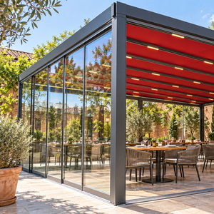 Sistema de Puertas Corredizas de Vidrio de Aluminio WISE COMPANY, Mampara de Vidrio de 2 a 5 Paneles para Patio y Terraza - Product Image 6
