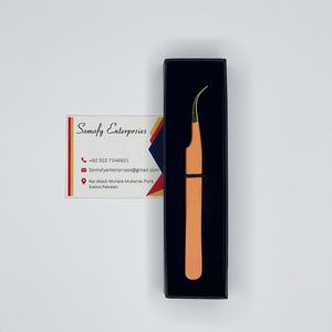 Pinzas de Acero Inoxidable de Alta Calidad Somofy Enterprises, Color Naranja Liso, Puntas Dentadas/Lisas/Con Dientes, 10 mm, para Pestañas - Product Image 2