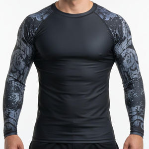 Rashguard Personalizable al por Mayor, Anti-UV, Transpirable, para BJJ, MMA, Jiu Jitsu, con Diseños Sublimados Lavados - Product Image 3