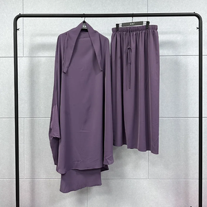Ramadan Jilbab 2 piece Set Muslim Women <b>Hijab</b> Dress Prayer Garment Abaya Long Khimar Arab Gown Abayas Sets Islamic Clothes Robe - Product Image 2