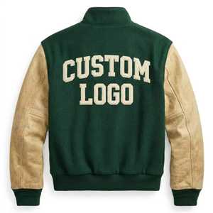 Chaqueta Universitaria de Béisbol Letterman, Cuerpo de Lana, Mangas de Cuero, Bordado Personalizado, Fabricante Mayorista COSH INTERNATIONAL - Product Image 6