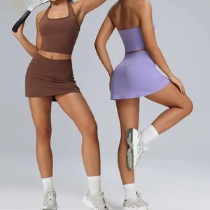 Jupe plissée personnalisée pour femme, taille haute, 2 en 1, sportive, pour la course à pied, le tennis, le paddle, le golf, le pickleball, avec poche - Product Image 3