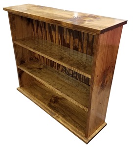 <b>Rustic</b> Wooden <b>Bookcase</b> Three-Layer Storage Shelf Standing Type For Living Room Durable Lacquered Finish Rectangle Shape - Product Image 3