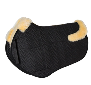 Premium Sheepskin Horse Saddle Pad Set with Matching Ear Bonnet | Hexagon Quilted <b>Equestrian</b> Saddle Cloth | Horse Riding - Product Image 1