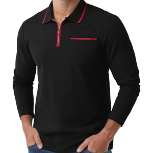 Polo de manga larga con cremallera para hombre, camisa de golf informal clásica, camiseta con cuello elegante para uso diario - Product Image 6