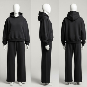 Survêtement streetwear personnalisé OEM de haute qualité, en molleton épais délavé à l'acide, avec impression sérigraphiée et broderie appliquée - Product Image 6