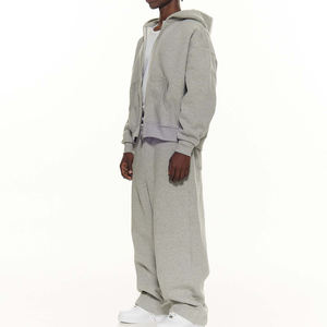 Conjunto deportivo informal de 2 piezas para hombre con sudadera con cremallera y pantalones deportivos para correr o calentarse. - Product Image 2