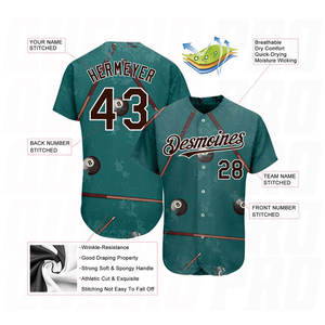 Customizable Baseball Jersey Full Print Unisex Short Sleeve 100 Polyester Breathable Sportswear Uniform Adult All Seasons - Product Image 2