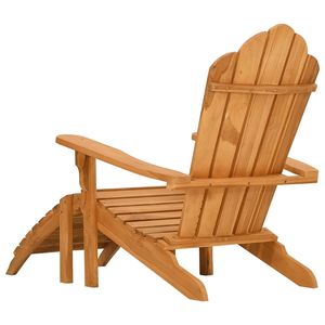 Chaise Adirondack en teck massif avec repose-pieds, mobilier de jardin standard - Product Image 6
