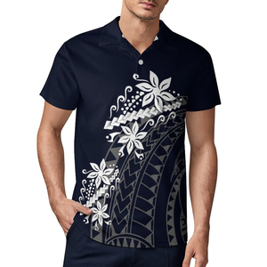 Chemise décontractée pour homme en coton 100% (180g) à manches courtes, tricotée, avec logo personnalisé sur le devant, respirante, grandes tailles, idéale pour le bureau - Product Image 1